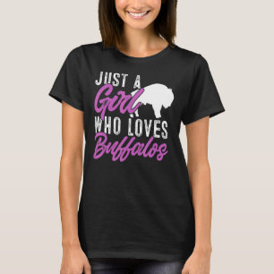 T-shirt Bison Kids Just A Girl Qui Aime Les Buffalos