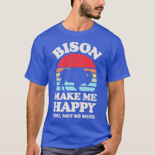 T-shirt Bison me rendre heureux Sunset Retro pour Hommes F