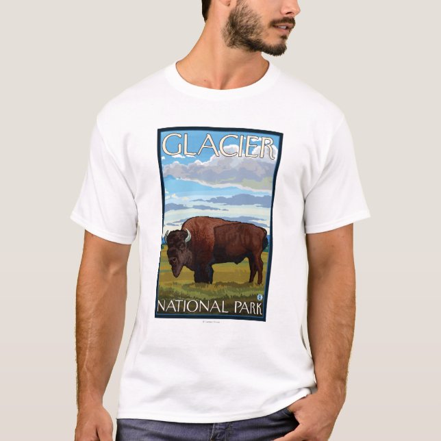 T-shirt Bison Scene - Glacier National Park, MT (Devant)