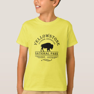 T-shirt Bison Vintage Parc National de Yellowstone