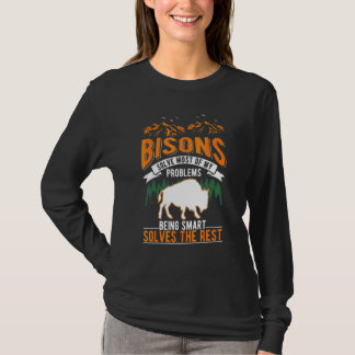 T-shirt Bisons Résoudre La Plupart De Mes Problèmes Buffal