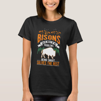 T-shirt Bisons Résoudre La Plupart De Mes Problèmes Buffal