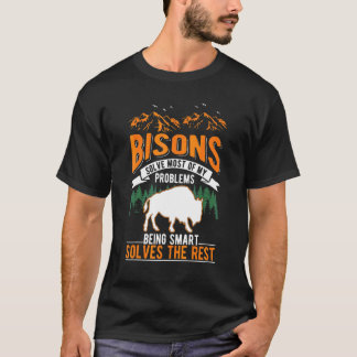 T-shirt Bisons Résoudre La Plupart De Mes Problèmes Buffal