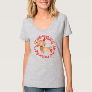 T-shirt Bisous baveux, adorable Dachshund
