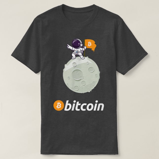 T-shirt Bitcoin à la lune Astronaut Crypto Devise BTC  (Design devant)