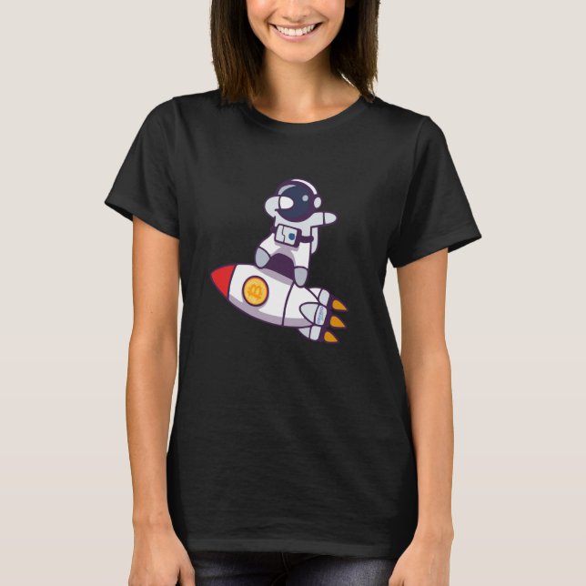 T-shirt Bitcoin À La Lune Dabbing Astronaut Crypto Freak (Devant)
