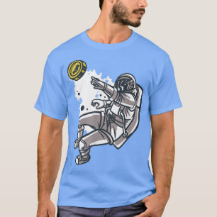T-shirt Bitcoin à l'astronaute de lune Space Man