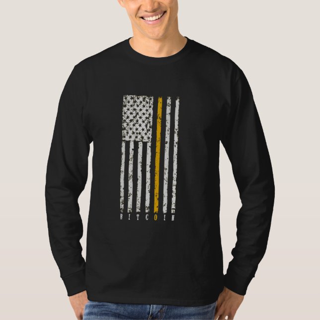 T-shirt Bitcoin Au Drapeau Patriotique Américain De La Lun (Devant)