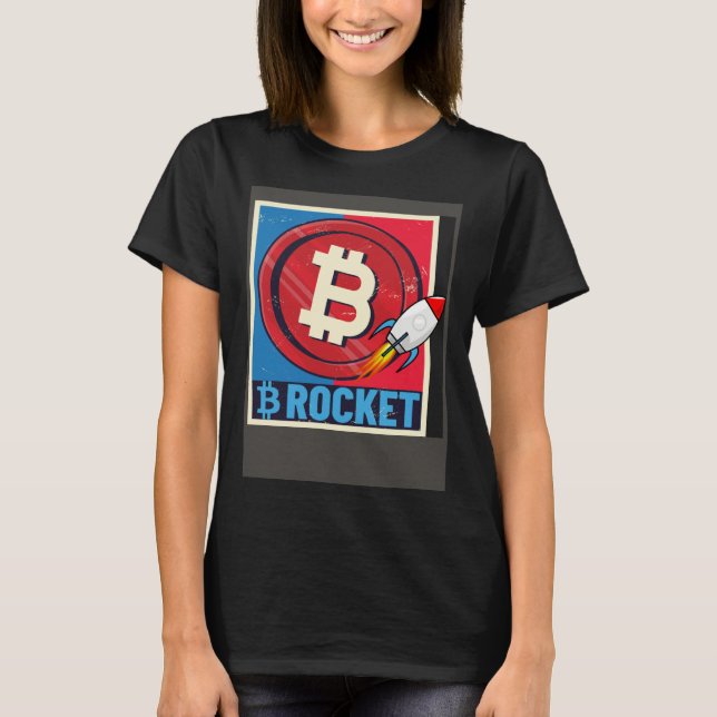 T-shirt Bitcoin  Hodler Bitcoin Rocket Course Explosion (Devant)