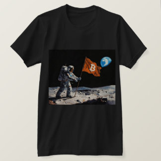 T-shirt "Bitcoin Lune" Peinture à l'Huile #1