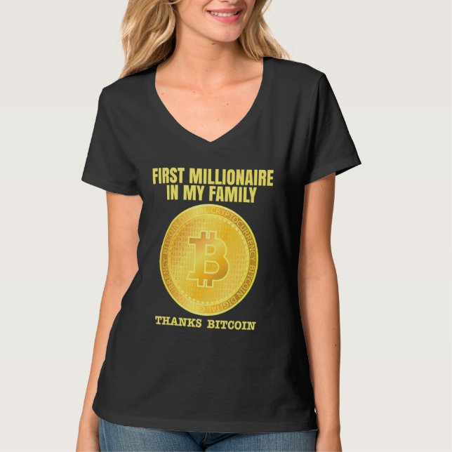 T-shirt Bitcoin Millionaire Crypto décentralisé (Devant)