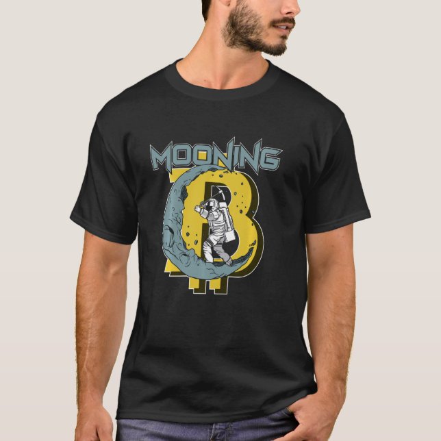 T-shirt Bitcoin Minière Lune Chemise Astronaut Porte-monna (Devant)