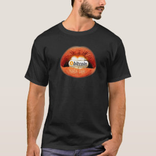 T-shirt Bitcoin Orange Lèvres de pilule Crypto Devise Inve