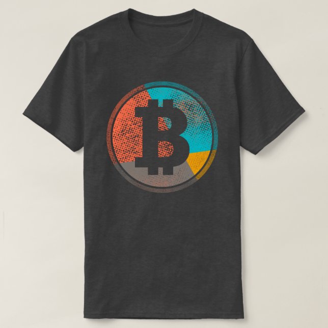 T-shirt Bitcoin Pastel Pop Art Halftone Logo (Design devant)