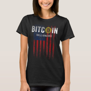 T-shirt Bitcoin Patriotique Billionnaire Drapeau Usa Retr