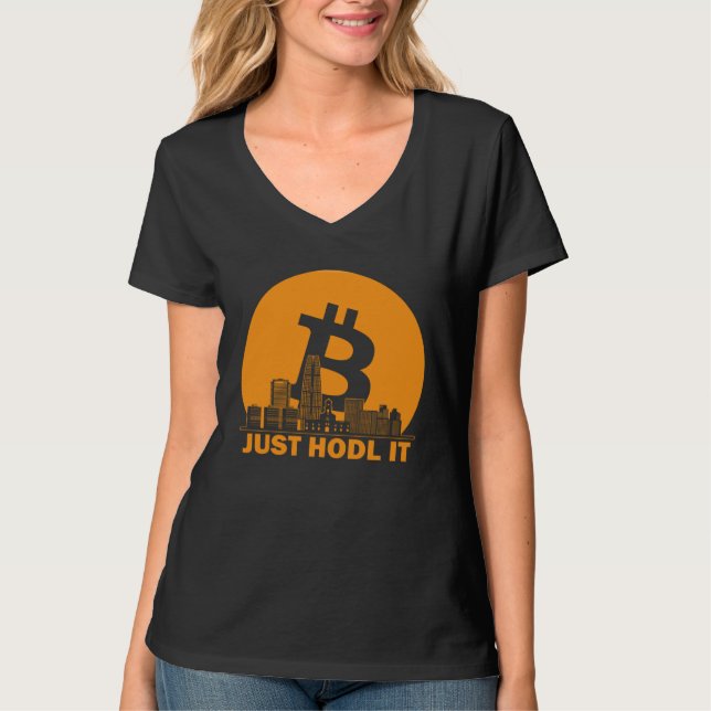 T-shirt Bitcoin Santiago Skyline  Santiago Bitcoin Maximal (Devant)