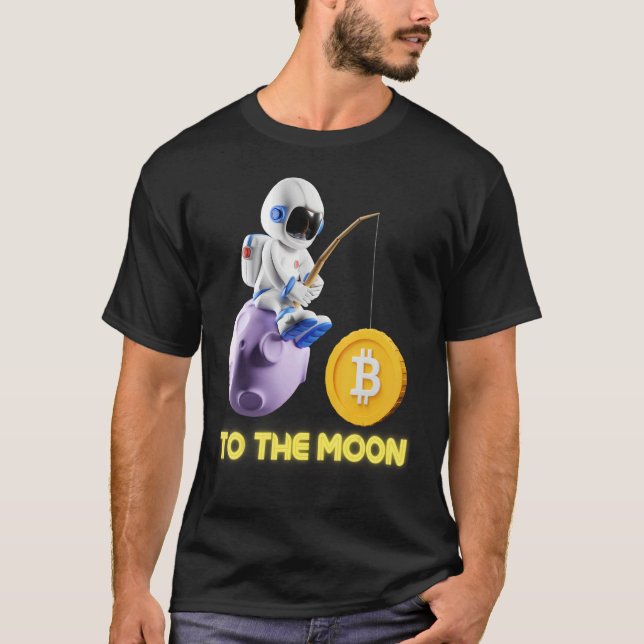 T-shirt Bitcoin To The Moon Astronaut Cryptocurrency Excha (Devant)