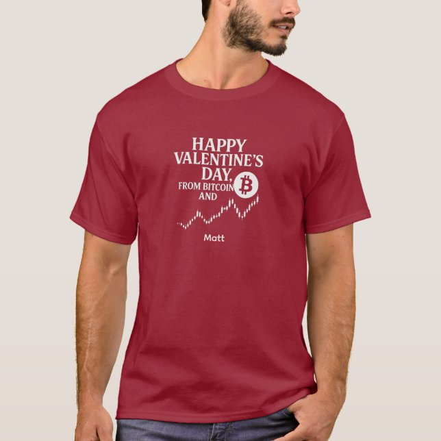 T-shirt Bitcoin Valentine Chart Trend Trader (Devant)