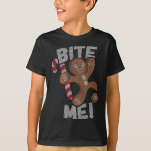 T-shirt Bite Me Gingerbread Homme drôle Noël