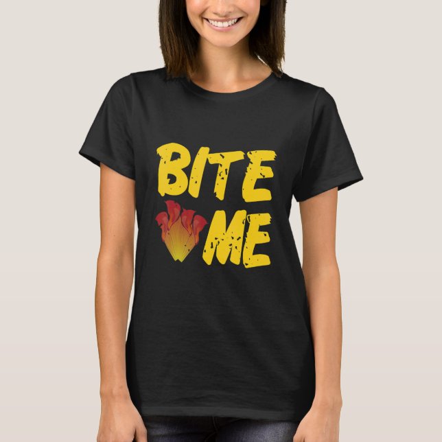 T-shirt BITE ME  Retro Carnivorous Plants  Present (Devant)