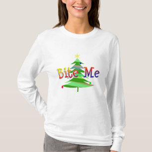T-shirt Bite Me Sarcastique anti-Noël Salutation