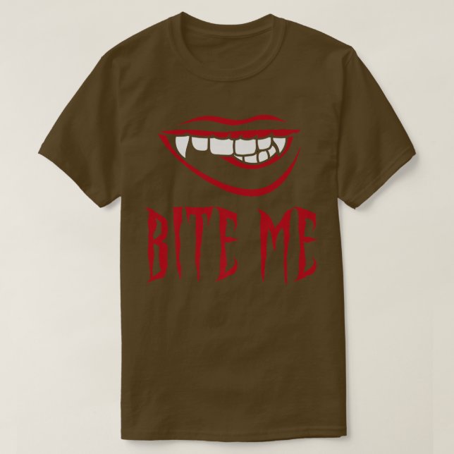 T-shirt Bite Me Vampire Teeth Costume pour Halloween (Design devant)