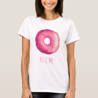 Bite-Moi La Donut Avec Le Froincement Rose Et Des 