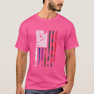T-shirt Bjj Brésilien Jiu Jitsu Distresse Drapeau Américai