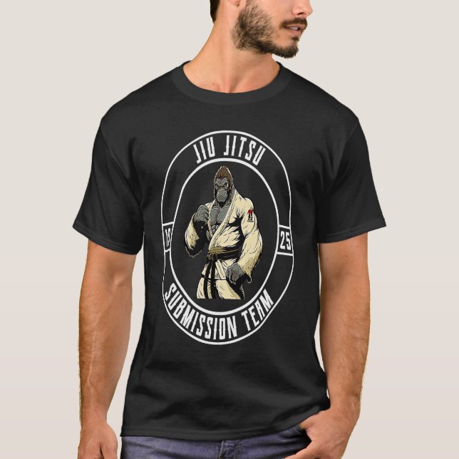 T-shirt BJJ MMA Gorilla   Brazilian Jiu Jitsu Grappling (Devant)