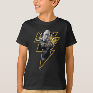 T-shirt Black Adam Grey et Gold Lightning Graphic