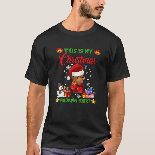 T-shirt Black African American Père Noël Vêtements Mel de  (Devant)