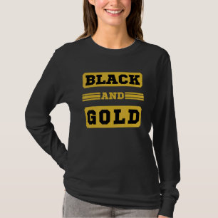 T-shirt Black And Gold Game Day Group Pour High School Foo