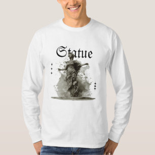 T-shirt Black and Grey Street wear Statue T Shirt