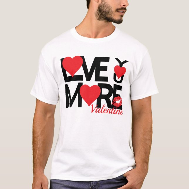 T-shirt Black and Red Love You More (Devant)