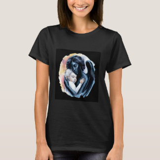 T-shirt Black angel with child