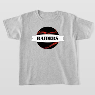 T-shirt Black Baseball Boys