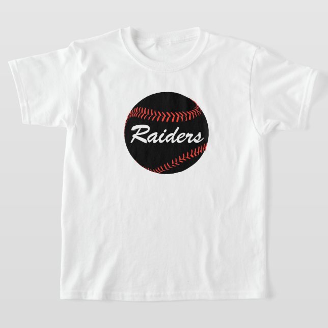 T-shirt Black Baseball Custom Team ou Nom du joueur Garçon (Poser)