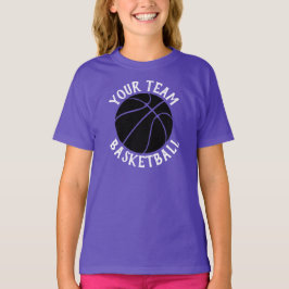 T-shirt Black Basketball Team, Nom du joueur et Numéro de 