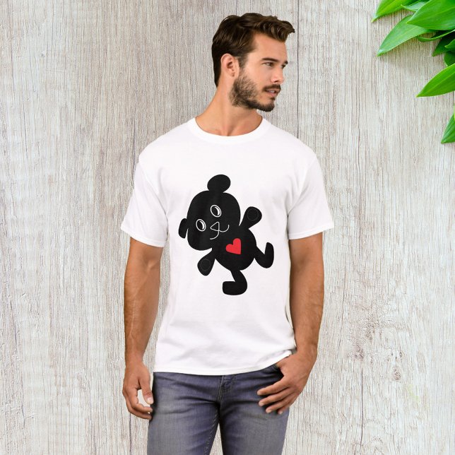 T-shirt Black Bear with Red Heart (Créateur téléchargé)