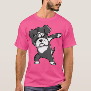 T-shirt Black Boxer Dabbing Funny Dog Dab Dance Shirt