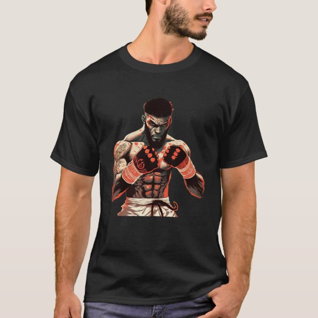 T-shirt Black Cage Fighter Unleash your Beast with MMA (Devant)