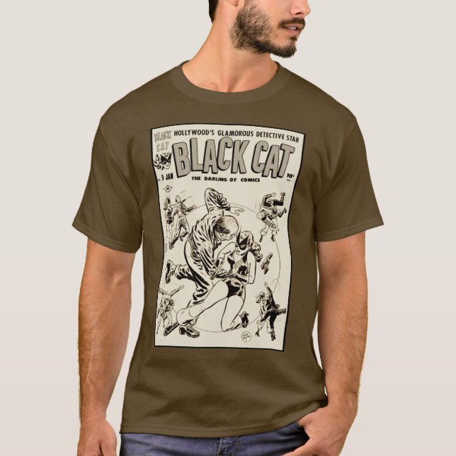 T-Shirt 'Black Cat Comics aus den 1940ern' (Vorderseite)