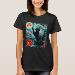 T-shirt Black Cat Comma La Kamala Harris Halloween Starry