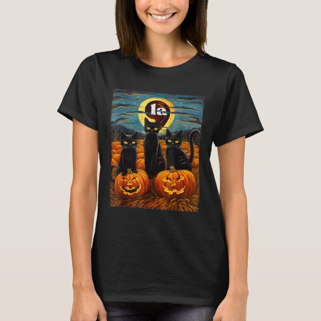 T-shirt Black Cat Comma La Kamala Harris Tee Halloween Sta (Devant)