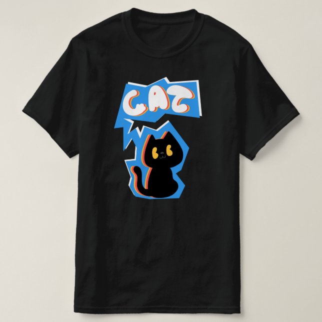 T-shirt Black Cat drawing (Design devant)