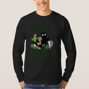 T-shirt Black Cat I Garden donc je n'étouffe pas les gens 