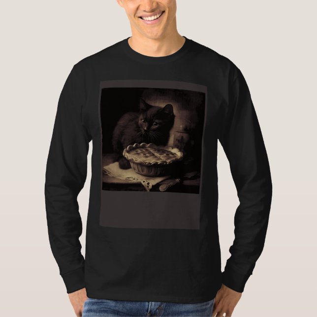 T-shirt Black Cat Love Apple Pie (Devant)