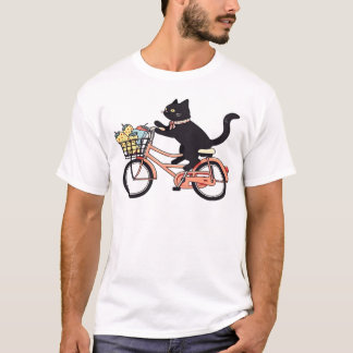T-shirt Black Cat on a Bicycle  Black Cat Art Classic T-Sh