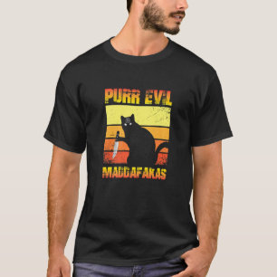 T-shirt Black Cat Purr Evil Madafakas