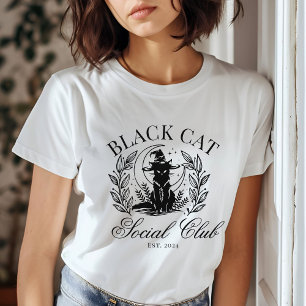 T-shirt Black Cat Social Club Halloween